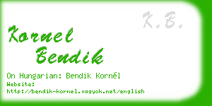 kornel bendik business card