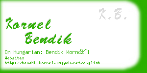kornel bendik business card
